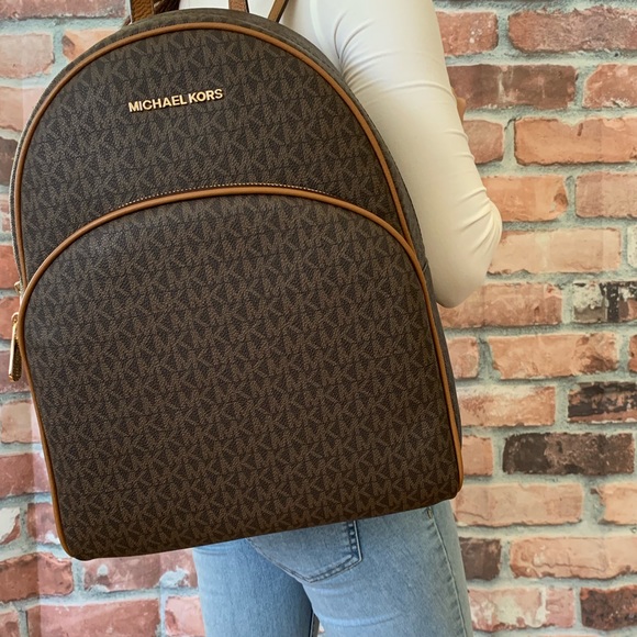 Michael kors LARGE abbey BROWN backpack Acorn BAG - Picture 5 of 8